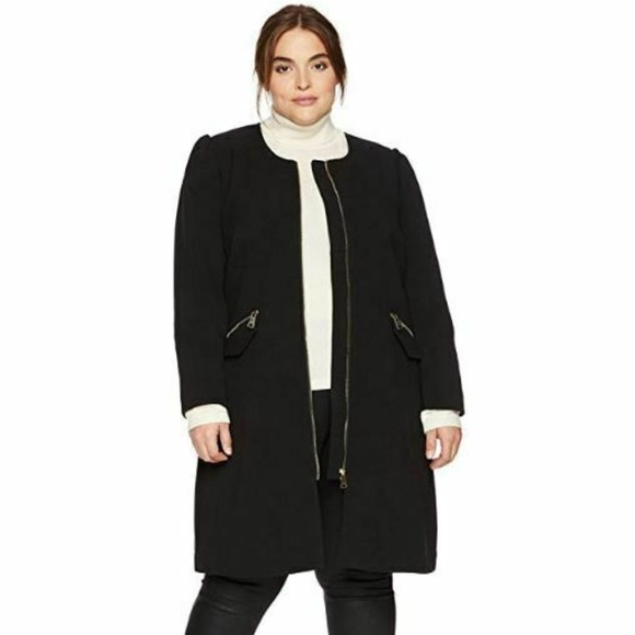 City Chic Jackets & Blazers - City Chic S/16 Black Lined Elegance Coat 11BQ65